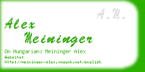 alex meininger business card